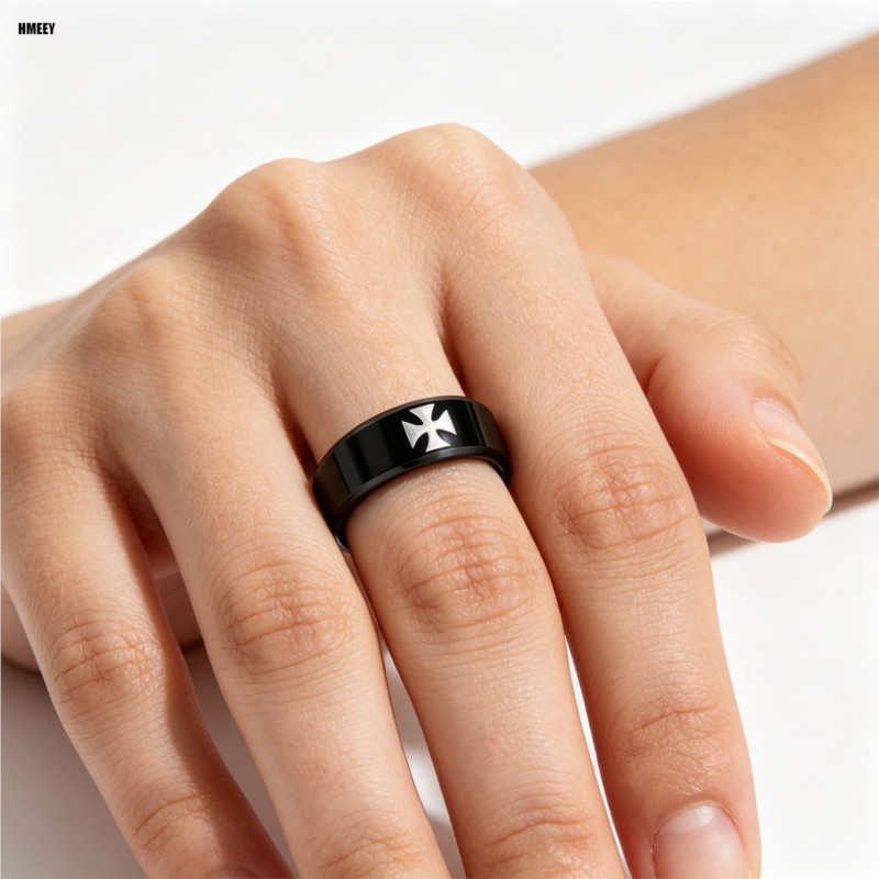 Initial Ring Custom - Anello HMEEY in acciaio al titanio